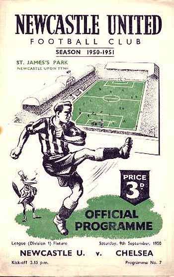 programme cover for Newcastle United v Chelsea, Saturday, 9th Sep 1950