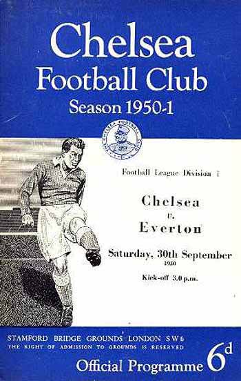 programme cover for Chelsea v Everton, Saturday, 30th Sep 1950