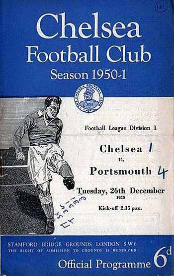 programme cover for Chelsea v Portsmouth, Tuesday, 26th Dec 1950