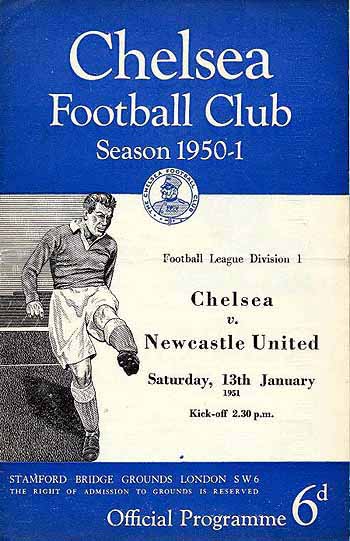 programme cover for Chelsea v Newcastle United, Saturday, 13th Jan 1951