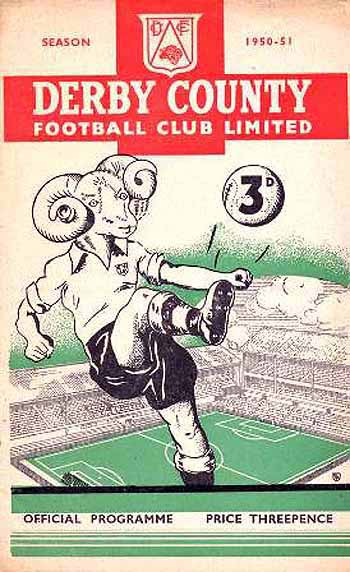 programme cover for Derby County v Chelsea, Saturday, 14th Apr 1951