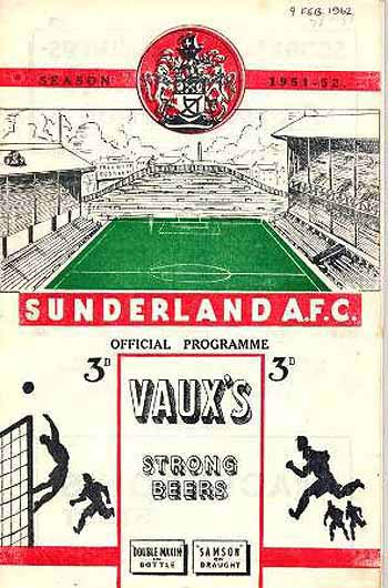 programme cover for Sunderland v Chelsea, Saturday, 9th Feb 1952