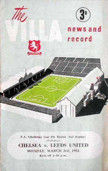 programme cover for Leeds United v Chelsea, Monday, 3rd Mar 1952