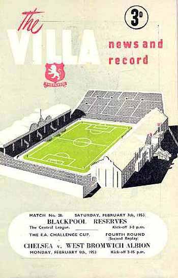 programme cover for West Bromwich Albion v Chelsea, Monday, 9th Feb 1953