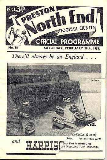 programme cover for Preston North End v Chelsea, Saturday, 28th Feb 1953