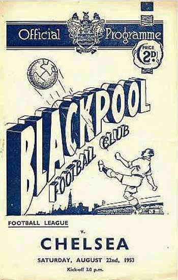 programme cover for Blackpool v Chelsea, Saturday, 22nd Aug 1953