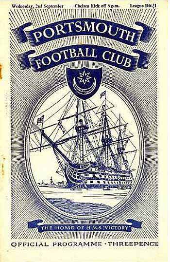 programme cover for Portsmouth v Chelsea, 2nd Sep 1953