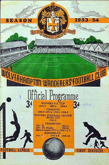 programme cover for Wolverhampton Wanderers v Chelsea, Saturday, 26th Sep 1953
