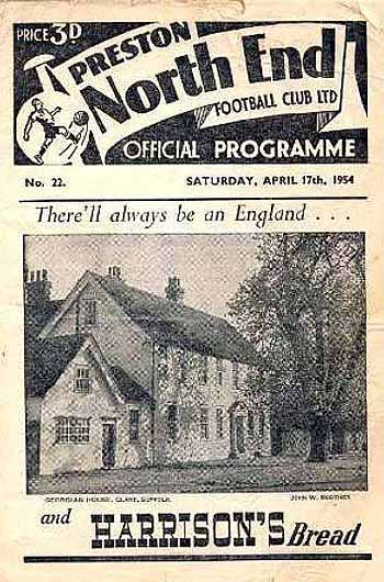 programme cover for Preston North End v Chelsea, Saturday, 17th Apr 1954