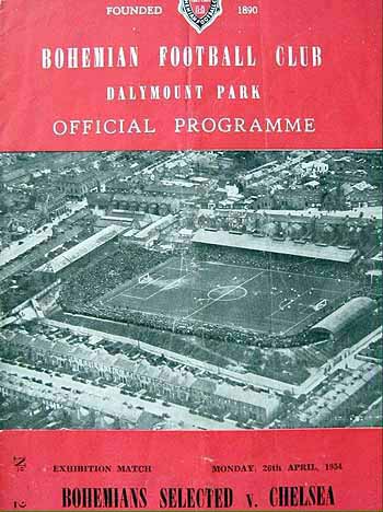 programme cover for Bohemians Select v Chelsea, 26th Apr 1954