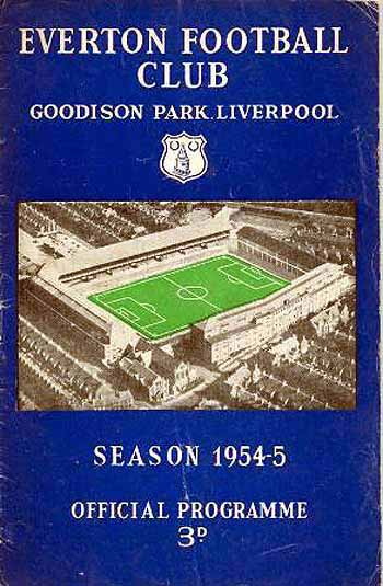 programme cover for Everton v Chelsea, Saturday, 5th Feb 1955
