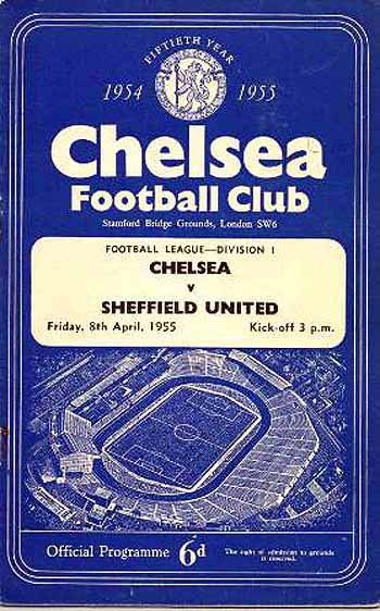 programme cover for Chelsea v Sheffield United, Friday, 8th Apr 1955