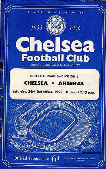 programme cover for Chelsea v Arsenal, Saturday, 24th Dec 1955