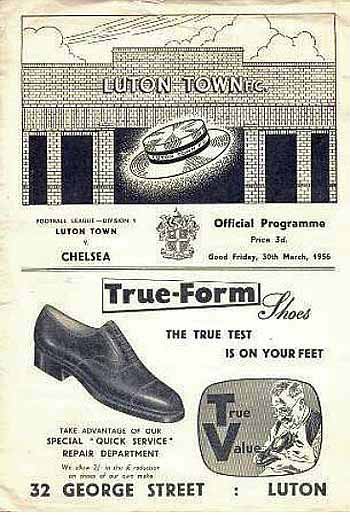 programme cover for Luton Town v Chelsea, Friday, 30th Mar 1956