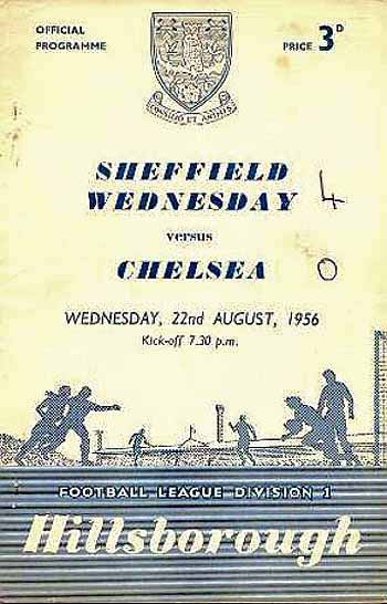 programme cover for Sheffield Wednesday v Chelsea, Wednesday, 22nd Aug 1956