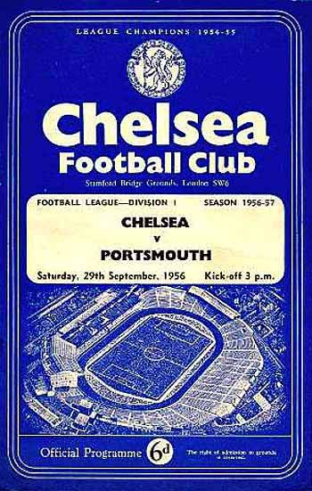 programme cover for Chelsea v Portsmouth, Saturday, 29th Sep 1956