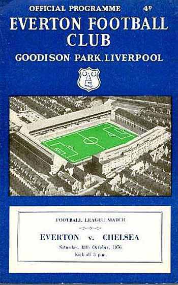 programme cover for Everton v Chelsea, Saturday, 13th Oct 1956