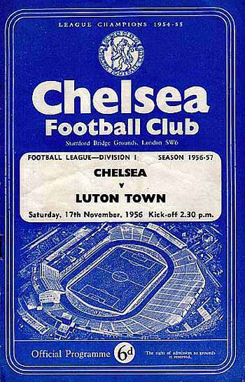 programme cover for Chelsea v Luton Town, Saturday, 17th Nov 1956
