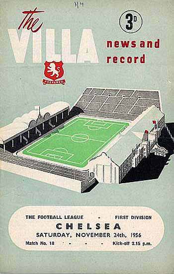 programme cover for Aston Villa v Chelsea, Saturday, 24th Nov 1956