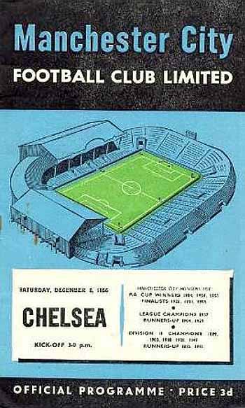 programme cover for Manchester City v Chelsea, Saturday, 8th Dec 1956