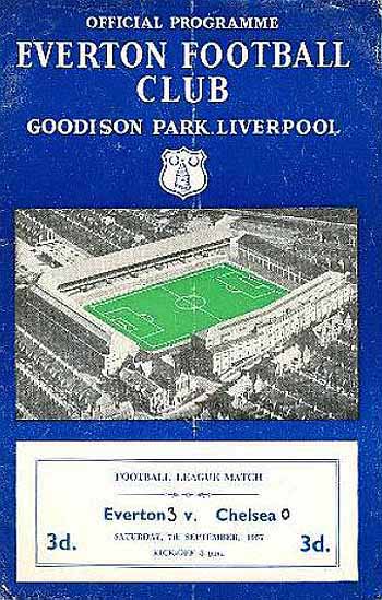 programme cover for Everton v Chelsea, Saturday, 7th Sep 1957