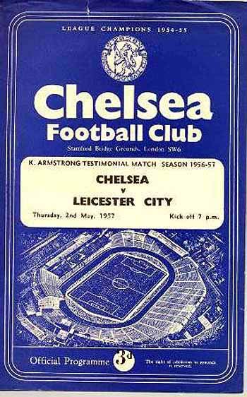programme cover for Chelsea v Leicester City, Saturday, 23rd Nov 1957