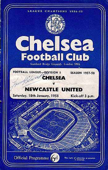 programme cover for Chelsea v Newcastle United, Saturday, 18th Jan 1958