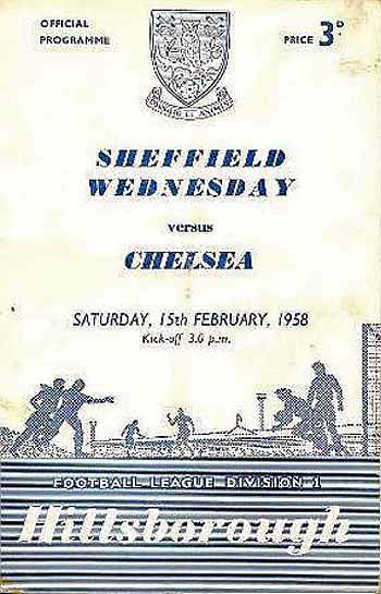 programme cover for Sheffield Wednesday v Chelsea, Saturday, 15th Feb 1958
