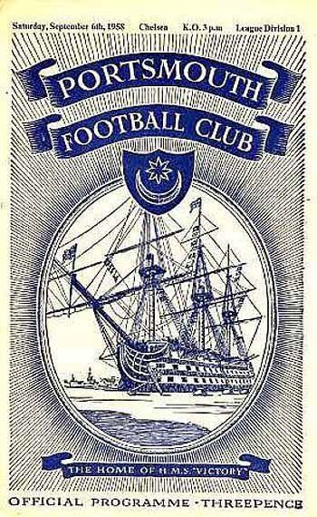 programme cover for Portsmouth v Chelsea, Saturday, 6th Sep 1958