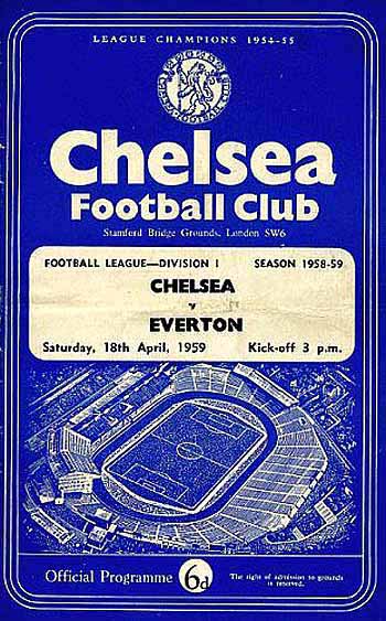 programme cover for Chelsea v Everton, Saturday, 18th Apr 1959