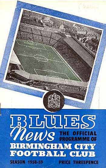 programme cover for Birmingham City v Chelsea, Saturday, 25th Apr 1959