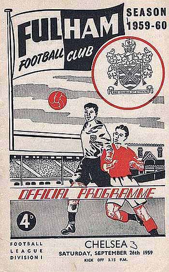 programme cover for Fulham v Chelsea, Saturday, 26th Sep 1959