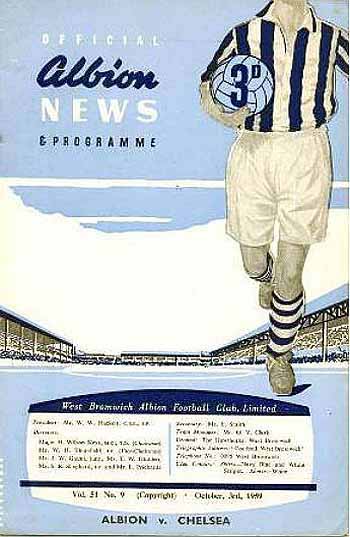 programme cover for West Bromwich Albion v Chelsea, Saturday, 3rd Oct 1959