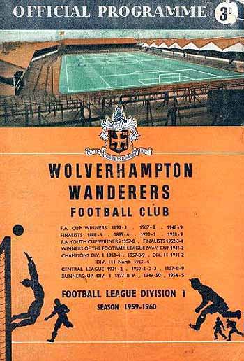 programme cover for Wolverhampton Wanderers v Chelsea, Saturday, 28th Nov 1959