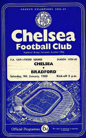 programme cover for Chelsea v Bradford Park Avenue, Saturday, 9th Jan 1960