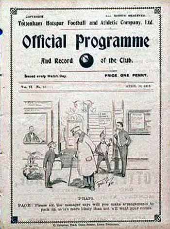 programme cover for Tottenham Hotspur v Chelsea, 30th Apr 1910