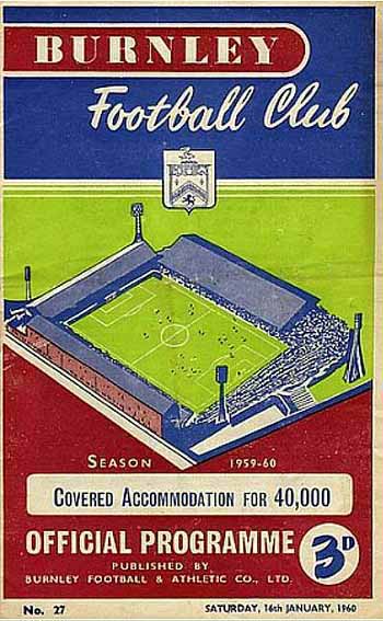 programme cover for Burnley v Chelsea, Saturday, 16th Jan 1960