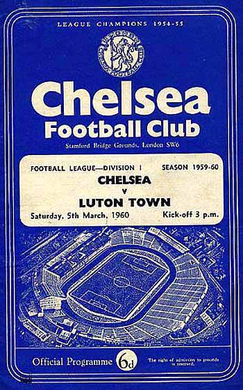 programme cover for Chelsea v Luton Town, Saturday, 5th Mar 1960
