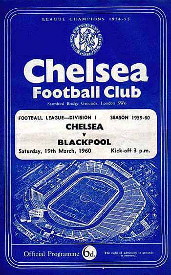 programme cover for Chelsea v Blackpool, 19th Mar 1960