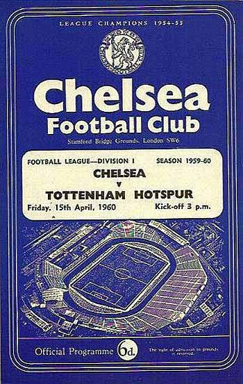 programme cover for Chelsea v Tottenham Hotspur, Friday, 15th Apr 1960