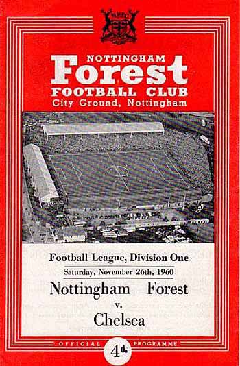 programme cover for Nottingham Forest v Chelsea, Saturday, 26th Nov 1960