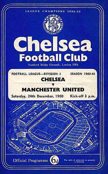 programme cover for Chelsea v Manchester United, Saturday, 24th Dec 1960