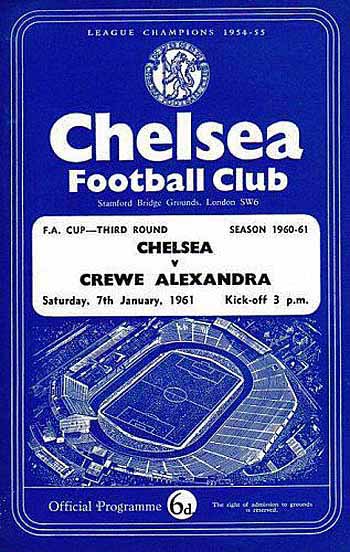 programme cover for Chelsea v Crewe Alexandra, Saturday, 7th Jan 1961