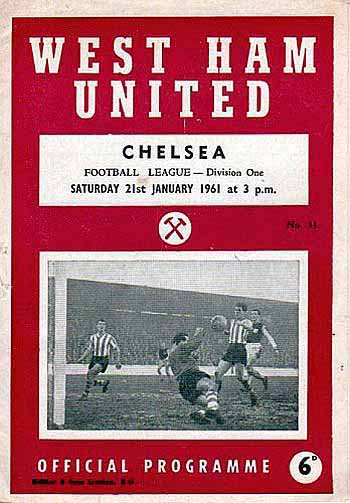 programme cover for West Ham United v Chelsea, Saturday, 21st Jan 1961