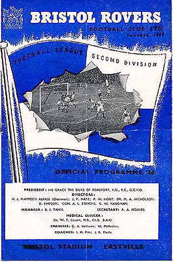 programme cover for Bristol Rovers v Chelsea, Saturday, 28th Jan 1961