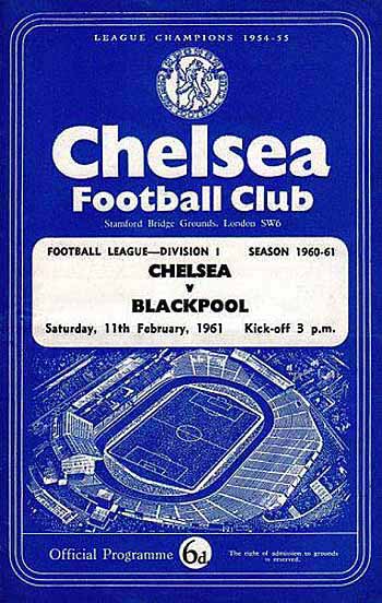 programme cover for Chelsea v Blackpool, Saturday, 11th Feb 1961