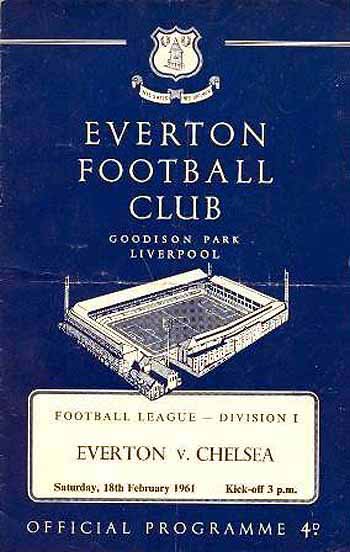 programme cover for Everton v Chelsea, Saturday, 18th Feb 1961