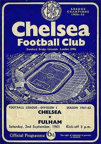programme cover for Chelsea v Fulham, Saturday, 2nd Sep 1961