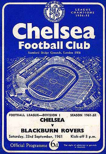 programme cover for Chelsea v Blackburn Rovers, Saturday, 23rd Sep 1961