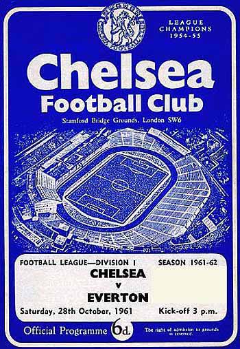 programme cover for Chelsea v Everton, Saturday, 28th Oct 1961